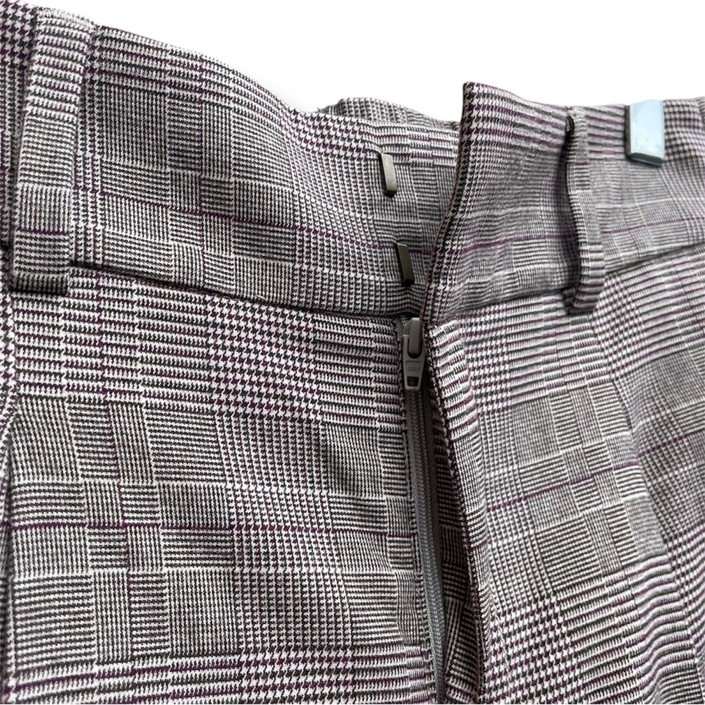 Banana Republic Wideleg Plaid Houndstooth Pleated Pant Sz-2 Academia OfficeSiren - Picture 9 of 14